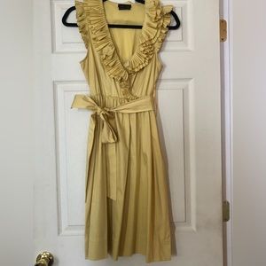 Max and Cleo Yellow Ruffled Cotton Dress | Sz 8 | Excellent Condition